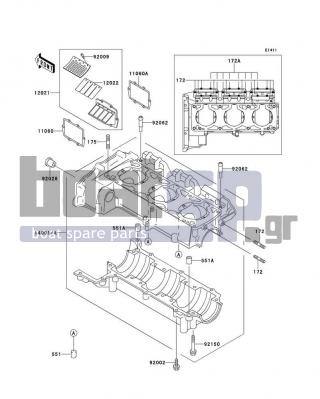 KAWASAKI - 900 ZXI 1997 - Engine/Transmission - Crankcase