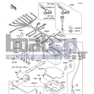 KAWASAKI - 900 ZXI 1997 - Electrical - Electrical Equipment(JH900-A3) - 92200-3736 - WASHER