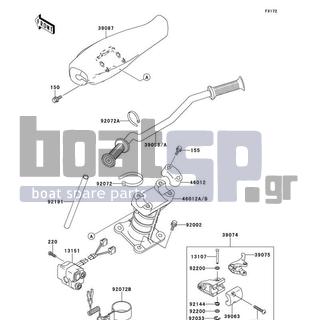 KAWASAKI - 900 ZXI 1997 - Body Parts - Handlebar - 46012-3724 - HOLDER-HANDLE,LWR