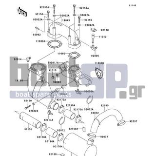 KAWASAKI - 900 ZXI 1997 - Exhaust - Muffler(s) - 52014-3709 - ELBOW