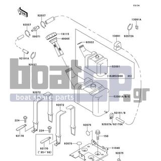 KAWASAKI - 900 ZXI 1997 - Body Parts - Oil Tank - 92170-3705 - CLAMP