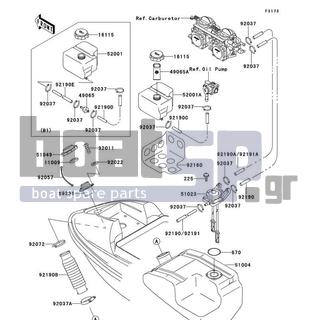 KAWASAKI - 750 SXI (CANADA ONLY) 1997 - Body Parts - Fuel Tank - 49065-3703 - FILTER-OIL