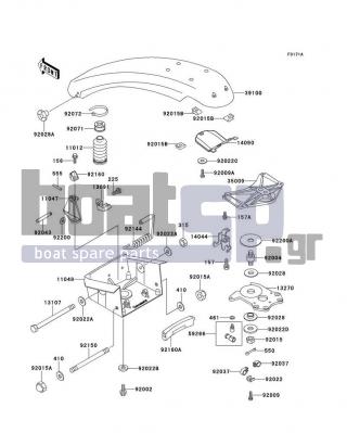 KAWASAKI - 750 SXI (CANADA ONLY) 1997 - Body Parts - Handle Pole(JS750-B2/B3)