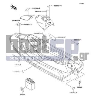 KAWASAKI - SS 1997 - Frame - Labels - 56040-3916 - LABEL-WARNING,NOZZLE(FRENCH)