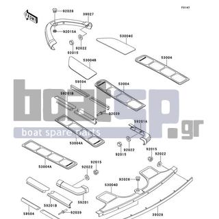 KAWASAKI - SS 1997 - Body Parts - Pads - 53004-3743-RE - MAT,FOOT BOARD,LH,VIOLET