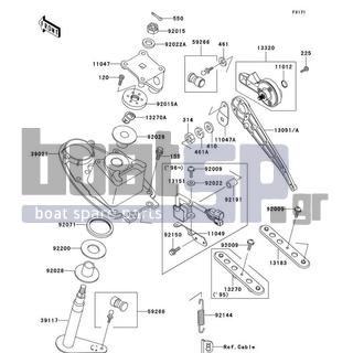 KAWASAKI - STS 1997 - Body Parts - Handle Pole - 11012-3783 - CAP,REVERSE LEVER