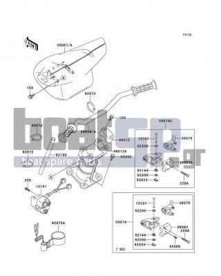 KAWASAKI - STS 1997 - Body Parts - Handlebar - 92072-3778 - BAND