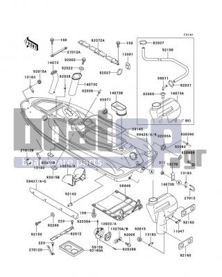 KAWASAKI - STS 1997 - Frame - Hull - 92072-3766 - BAND,BATTERY