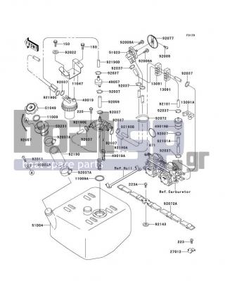 KAWASAKI - SUPER SPORT XI 1997 - Body Parts - Fuel Tank - 11047-3761 - BRACKET,FUEL FILTER