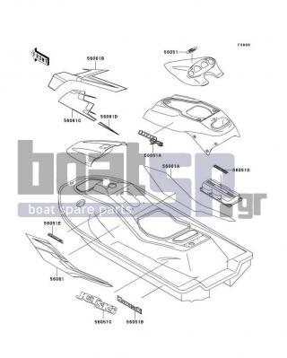 KAWASAKI - 1100 ZXI 1996 - Body Parts - Decals(JH1100-A1) - 56051-3744 - MARK,HANDLE COVER,1100 ZXI