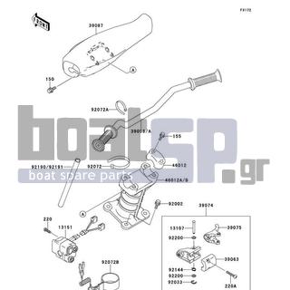 KAWASAKI - 750 ZXI 1996 - Body Parts - Handlebar - 39075-3710 - LEVER-THROTTLE