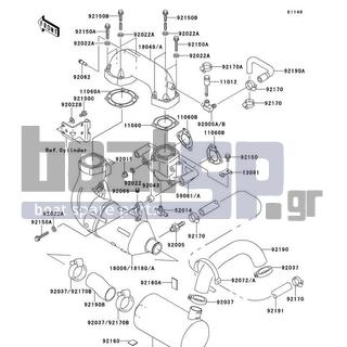 KAWASAKI - 750 ZXI 1996 - Exhaust - Muffler(s) - 92015-1371 - NUT,CAP,8MM