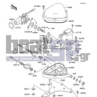 KAWASAKI - 900 ZXI 1996 - Electrical - Control(JH900-A2) - 13270-3744 - PLATE,TRIM SENSOR