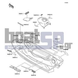 KAWASAKI - SS 1996 - Body Parts - Decals(JH750-E1)