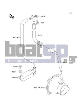 KAWASAKI - STS 1996 - Body Parts - Bilge System - 92191-3725 - TUBE,HULL-NOZZLE