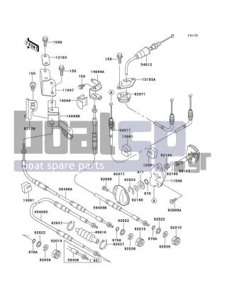 KAWASAKI - STS 1996 - Frame - Cables - 59406-3750 - CABLE-STRG,TILT