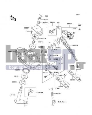 KAWASAKI - STS 1996 - Body Parts - Handle Pole - 92071-3792 - GROMMET