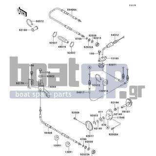 KAWASAKI - SUPER SPORT XI 1996 - Frame - Cables - 11046-3712 - BRACKET,STARTER CABLE