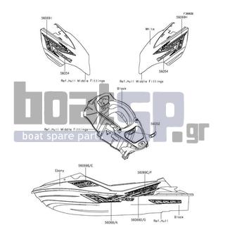 KAWASAKI - ULTRA LX 2014 - Body Parts - Decals(Ebony)(KEF)