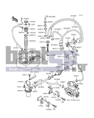 KAWASAKI - TS 1996 - Body Parts - Fuel Tank - 11046-3842 - BRACKET,FUEL FILTER