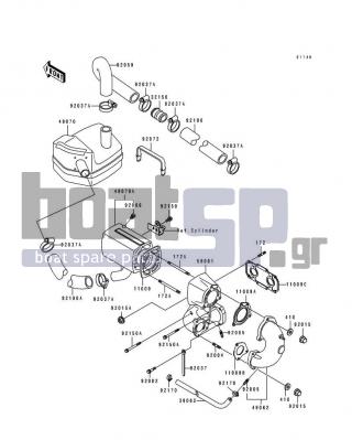 KAWASAKI - 550 SX 1995 - Exhaust - Muffler(s)