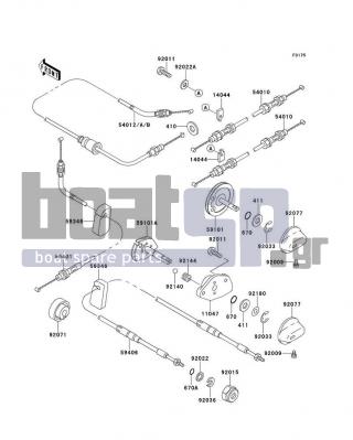 KAWASAKI - 750 SXI 1995 - Frame - Cables - 59406-3726 - CABLE-STRG