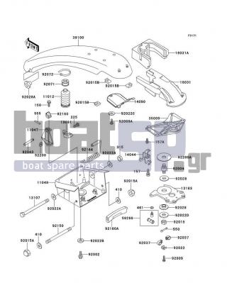 KAWASAKI - 750 SXI 1995 - Εξωτερικά Μέρη - Handle Pole(JS750-B1) - 92015-3006 - NUT,CASTLE,18MM