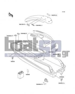 KAWASAKI - 750 SXI 1995 - Πλαίσιο - Labels - 56040-3933 - LABEL-WARNING,CAUTION SAFETY