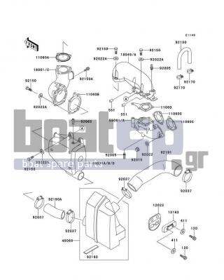 KAWASAKI - 750 SXI 1995 - Exhaust - Muffler(s) - 18001-3758 - MUFFLER