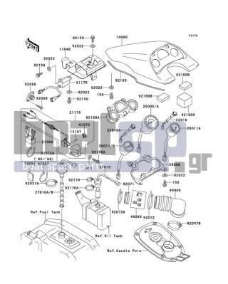 KAWASAKI - 750 ZXI 1995 - Electrical - Meters - 92009-3755 - SCREW,TAPPING,4X14