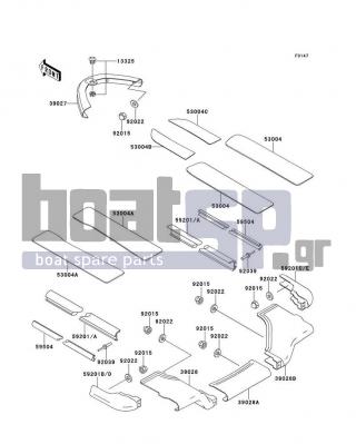 KAWASAKI - 750 ZXI 1995 - Body Parts - Pads - 53004-3755-RE - MAT,FLOOR,FR,J.S.VIOLET