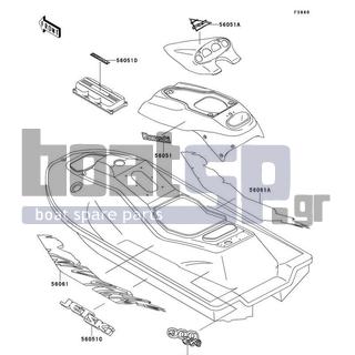 KAWASAKI - 900 ZXI 1995 - Body Parts - Decals(JH900-A1)(White/Red)