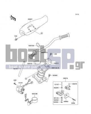 KAWASAKI - 900 ZXI 1995 - Body Parts - Handlebar - 92191-3792 - TUBE,22X24X200