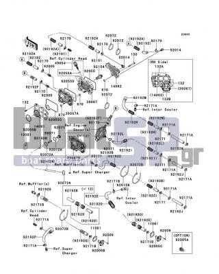 KAWASAKI - ULTRA 300LX 2013 - Engine/Transmission - Cooling - 92192-1202 - TUBE,GENE.COVER-O/C