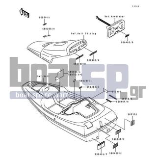 KAWASAKI - SC 1995 - Frame - Labels - 56040-3916 - LABEL-WARNING,NOZZLE(FRENCH)