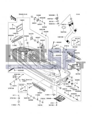 KAWASAKI - ULTRA 300LX 2013 - Frame - Hull - 59446-3760 - COVER-JET PUMP