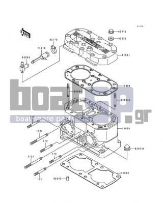 KAWASAKI - ST 1995 - Κινητήρας/Κιβώτιο Ταχυτήτων - Cylinder Head/Cylinder