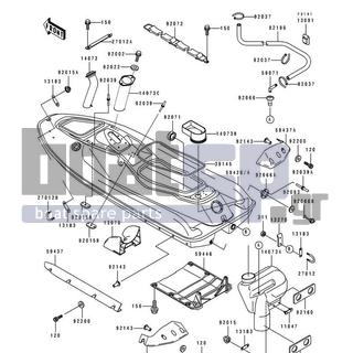 KAWASAKI - ST 1995 - Frame - Hull - 59437-3702-8U - STABILIZER,STERN,RH,J.WHITE