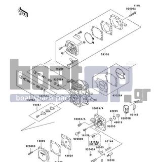 KAWASAKI - STS 1995 - Engine/Transmission - Carburetor Parts - 11009-3730 - GASKET,DIAPHRAGM