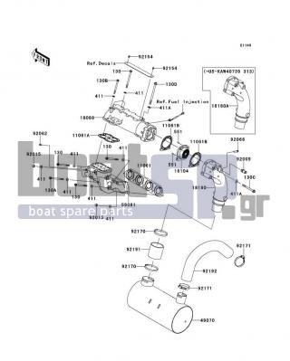 KAWASAKI - ULTRA 300LX 2013 - Exhaust - Muffler(s) - 130CD0895 - BOLT-FLANGED,8X95