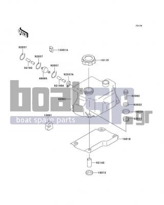 KAWASAKI - STS 1995 - Body Parts - Oil Tank(JT750-B1) - 92037-1173 - CLAMP