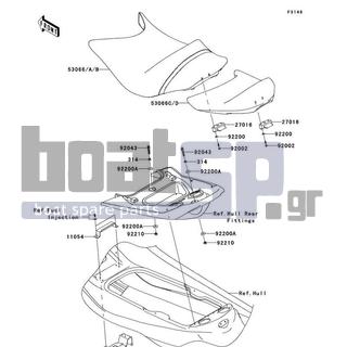 KAWASAKI - ULTRA 300LX 2013 - Body Parts - Seat - 53066-3731-13Z - SEAT-ASSY,RR,SILVER/BLACK