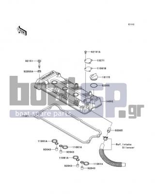 KAWASAKI - ULTRA 300X 2013 - Engine/Transmission - Cylinder Head Cover - 11061-0105 - GASKET,SPARK PLUG HOLE