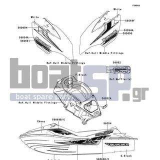 KAWASAKI - ULTRA 300X 2013 - Body Parts - Decals(White)
