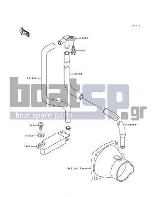 KAWASAKI - TS 1995 - Body Parts - Bilge System - 92059-3868 - TUBE,HULL-NOZZLE
