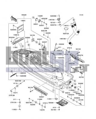 KAWASAKI - ULTRA 300X 2013 - Frame - Hull - 92037-3738 - CLAMP