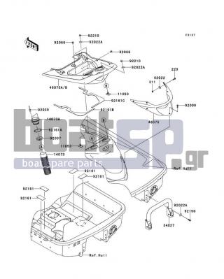 KAWASAKI - ULTRA 300X 2013 - Frame - Hull Rear Fittings