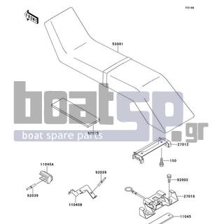 KAWASAKI - X2 1995 - Body Parts - Seat - 11045-3756 - BRACKET,SEAT LOCK CABLE GUIDE